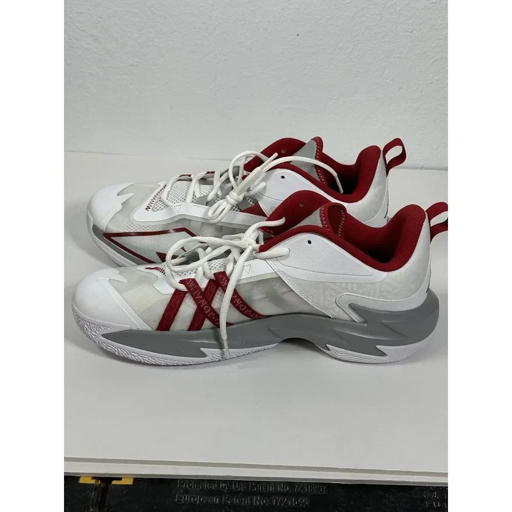 AIR JORDAN MEN SHOES, ONE TAKE 3, COLOR WHITE/GYM RED-LT SMOKE GREY, SIZE 12‎